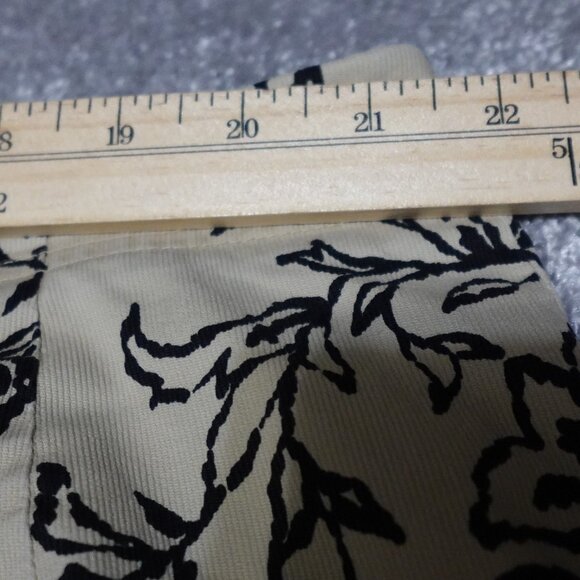 Talbots Stretch Cropped Pants Women's Size 18W Beige Paisley Straight Leg - Picture 6 of 10